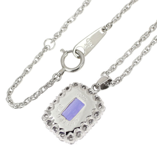 Pt900/ Pt850 タンザナイト ダイヤモンド ペンダントネックレス 3.49ct D0.44ct