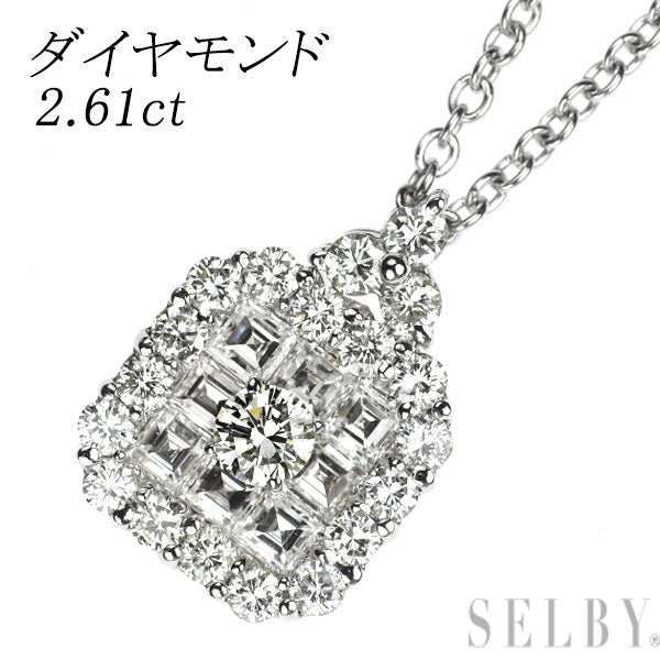 K18WG ダイヤモンド ペンダントネックレス 2.61ct