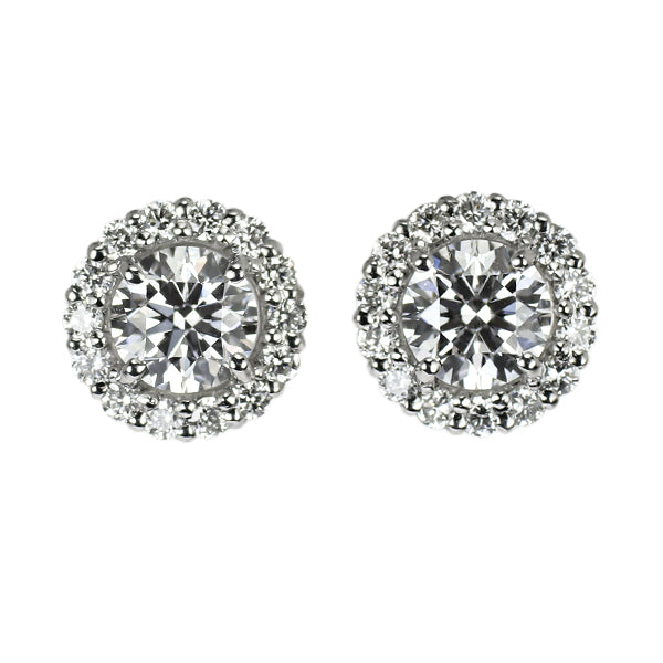 新品 Pt900/ Pt950 最高級ダイヤモンド ピアス 0.672ct D IF 3EXHC D0.22ct スタッド【エスコレ】