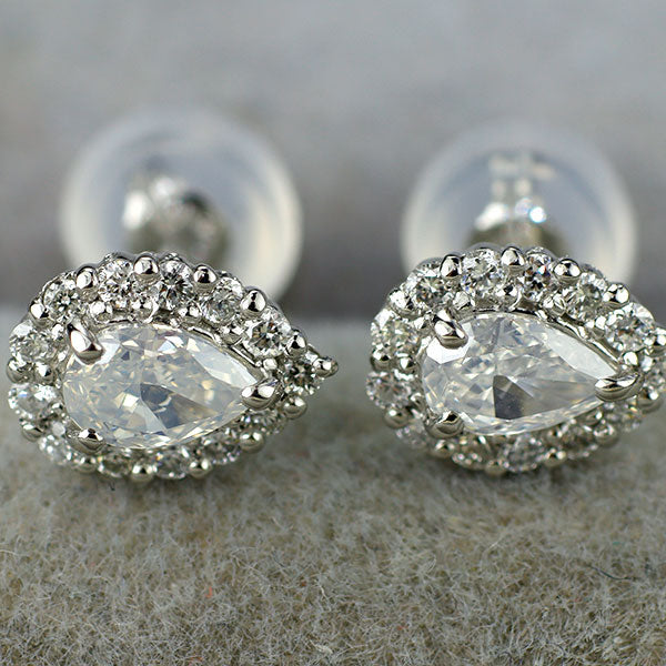新品 Pt900/ Pt950 希少ファンシーホワイトダイヤモンド ピアス 0.283ct FW I1 D0.16ct 希少石 レアストーン【エスコレ】