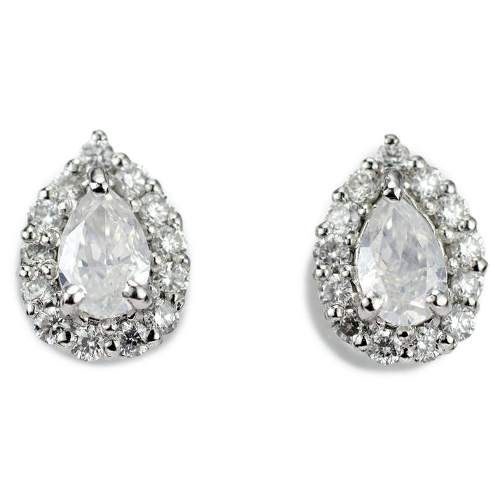 新品 Pt900/ Pt950 希少ファンシーホワイトダイヤモンド ピアス 0.283ct FW I1 D0.16ct 希少石 レアストーン【エスコレ】