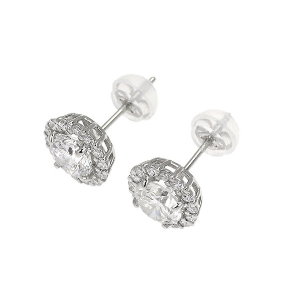 新品 Pt950/ Pt900 ダイヤモンド ピアス 1.443ct E/G SI2 G D0.34ct スタッド【エスコレ】