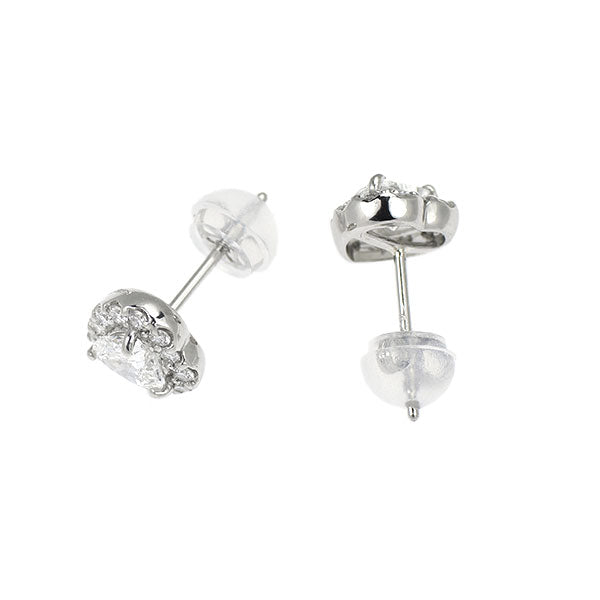 新品 Pt950/ Pt900 ハートシェイプ ダイヤモンド ピアス 0.564ct F SI1 D0.20ct スタッド【エスコレ】