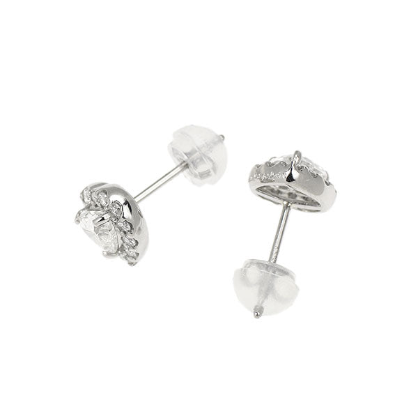 新品 Pt950/ Pt900 ハートシェイプ ダイヤモンド ピアス 0.626ct F/H SI1/SI2 D0.20ct スタッド【エスコレ】