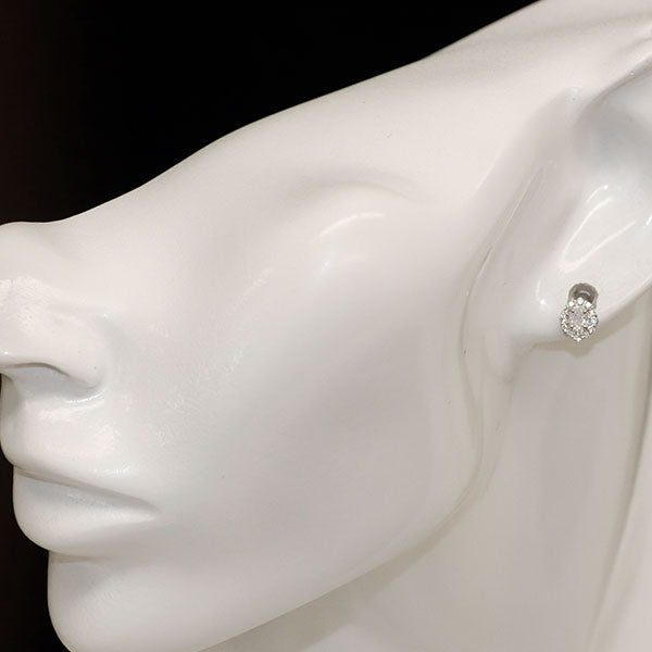 新品 Pt950/ Pt900 希少ファンシーホワイト ダイヤモンド ピアス 0.390ct FW I1 D0.16ct スタッド【エスコレ】