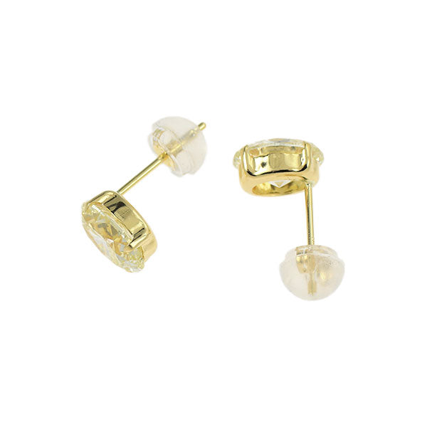 新品 K18YG オーバル ダイヤモンド ピアス 2.031ct VLY/LY VS1/VS2 スタッド【エスコレ】