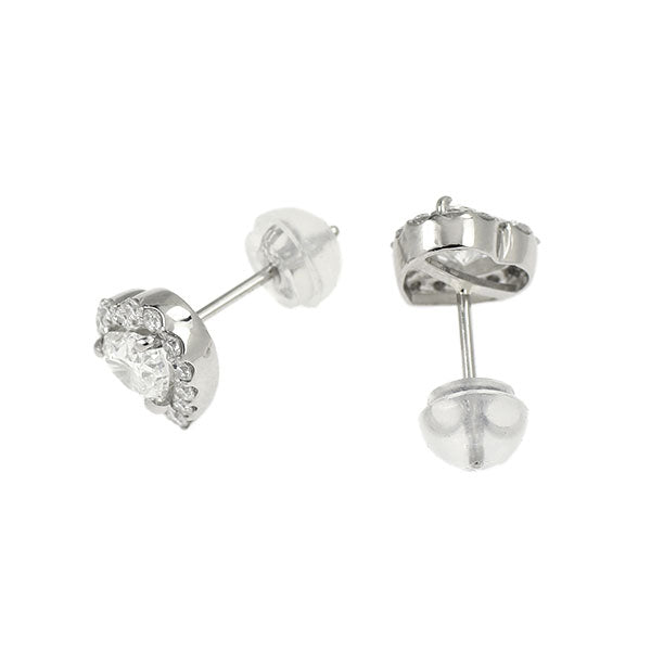 新品 Pt950/ Pt900 ハートシェイプ ダイヤモンド ピアス 0.742ct G SI2 D0.26ct【エスコレ】