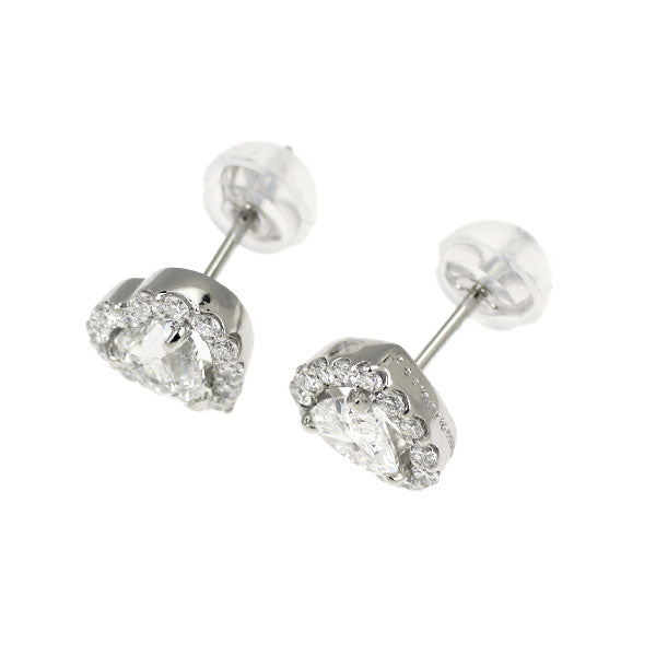 新品 Pt950/ Pt900 ハートシェイプ ダイヤモンド ピアス 0.697ct F VVS2/SI2 D0.26ct スタッド【エスコレ】
