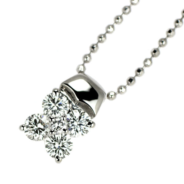 Pt900/ Pt850 ダイヤモンド ペンダントネックレス 0.50ct フラワー