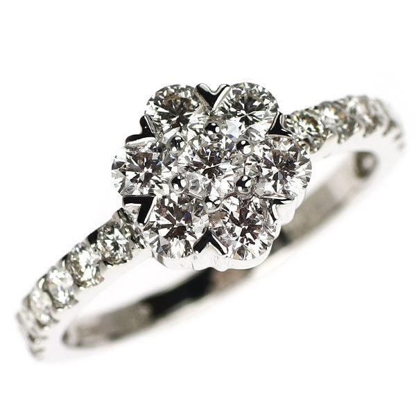 K18WG ダイヤモンド リング 1.02ct フラワー