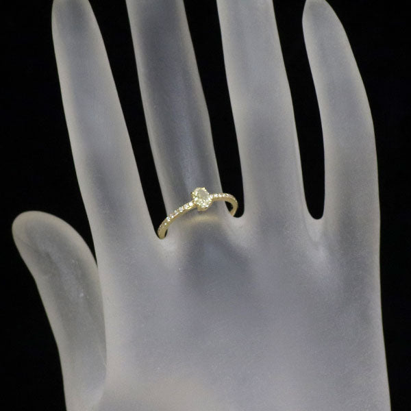 K18YG オーバル ダイヤモンド リング 0.38ct D0.11ct
