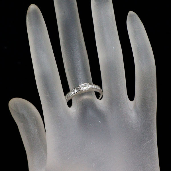Pt950 クリスカット/バケットカット ダイヤモンド リング 0.358ct F SI1 D0.40ct