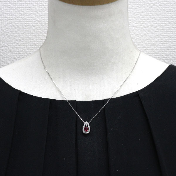 Pt900/ Pt850 ルビー ダイヤモンド ペンダントネックレス 0.53ct D0.29ct