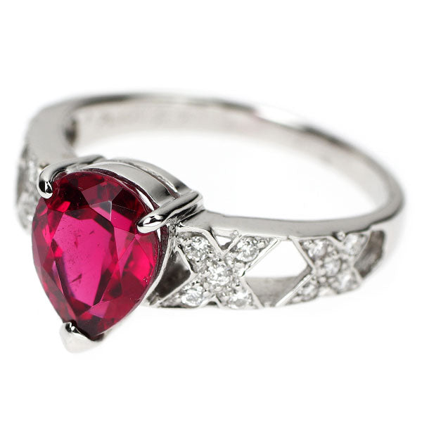 Pt900 ルベライト ダイヤモンド リング 2.77ct D0.30ct