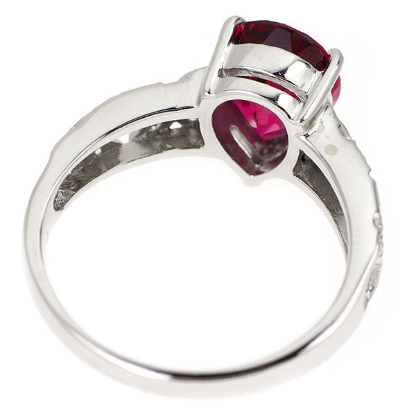 Pt900 ルベライト ダイヤモンド リング 2.77ct D0.30ct