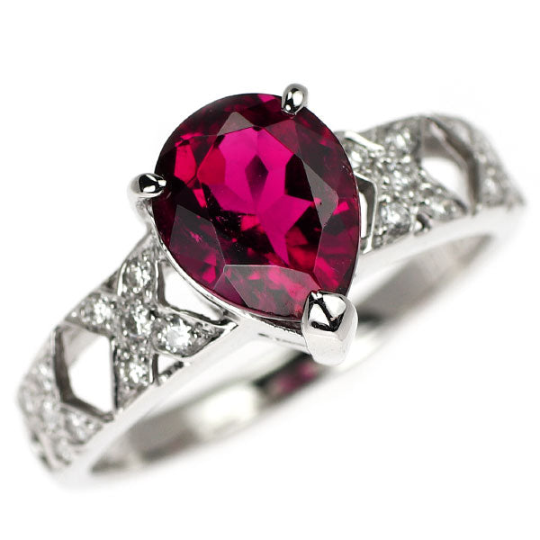 Pt900 ルベライト ダイヤモンド リング 2.77ct D0.30ct