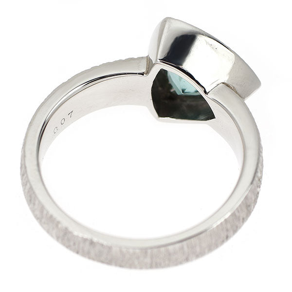 Pt900 ブルーグリーントルマリン ダイヤモンド リング 1.30ct D0.07ct