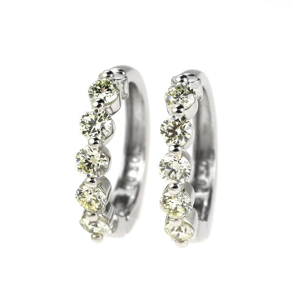 Pt900 ダイヤモンド フープ イヤリング 1.00ct ピアリング