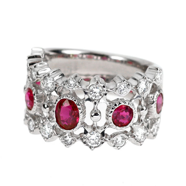 Pt900 ルビー ダイヤモンド リング 1.54ct D0.68ct