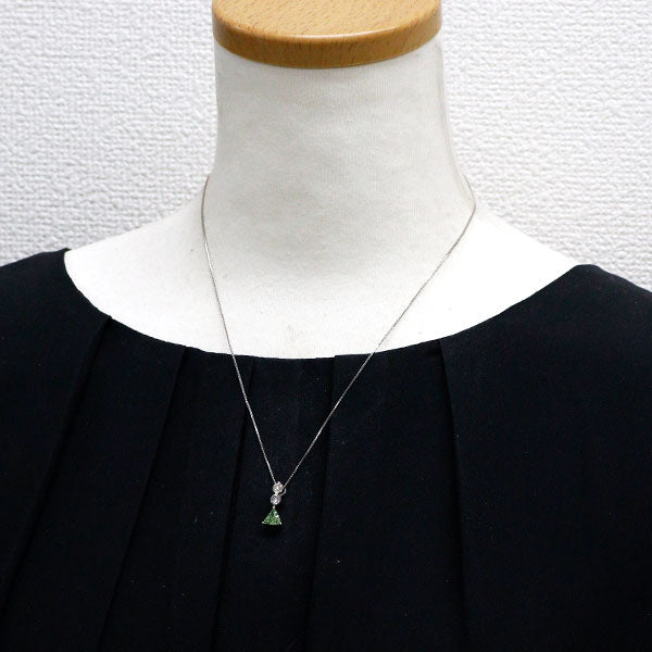 Pt950/Pt850 トリートグリーンダイヤモンド ペンダントネックレス 0.703ct FIG VS2 D0.59ct