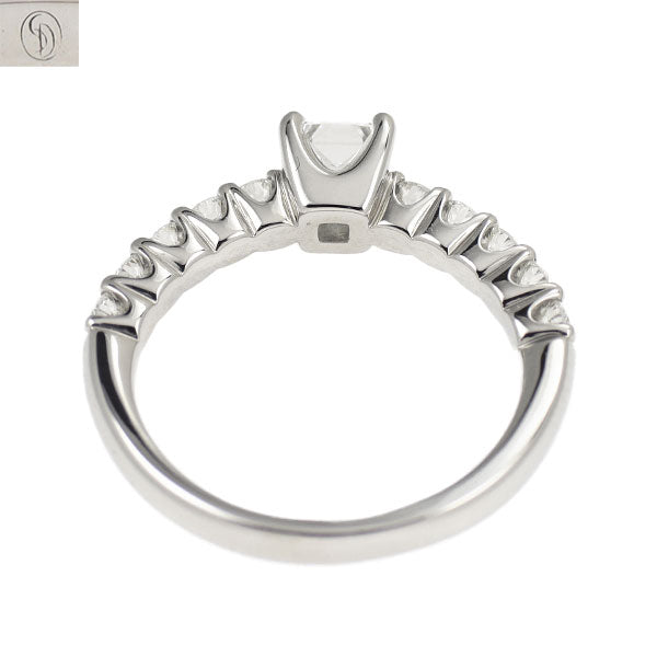 ダイヤモンドシライシ Pt950 プリンセスカット ダイヤモンド リング 0.381ct D0.410ct