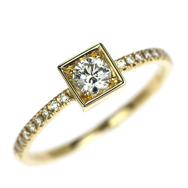 ベルシオラ K18YG ダイヤモンド リング 0.28ct D0.11ct