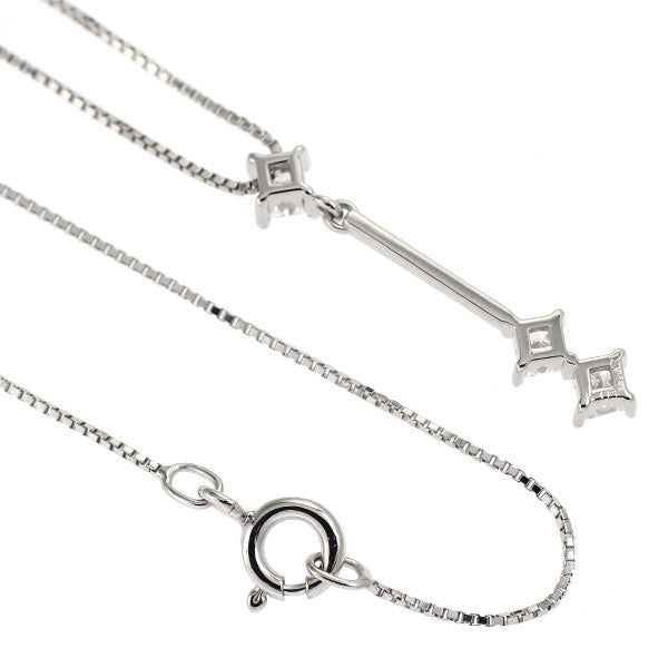 K18WG プリンセスカット ダイヤモンド ペンダントネックレス 0.31ct