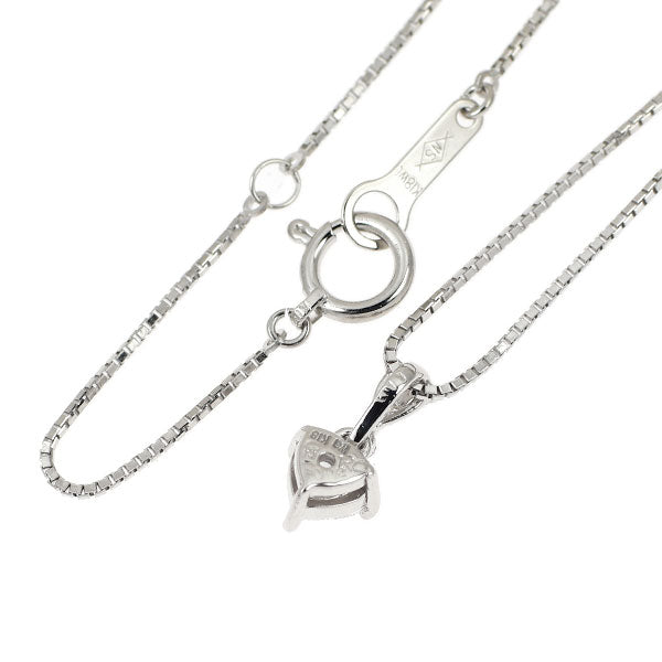 K18WG ハートシェイプ ダイヤモンド ペンダントネックレス 0.214ct PD0.02ct D0.17ct