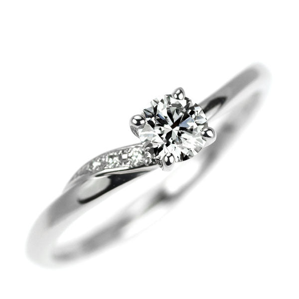 俄 Pt950 ダイヤモンド リング 0.24ct F VVS1 3EX 木洩日