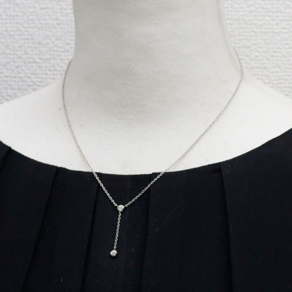スタージュエリー Pt900 ダイヤモンド ペンダントネックレス 0.20ct