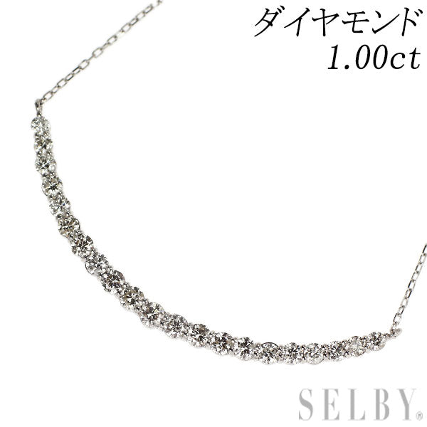 K18WG ダイヤモンド ペンダントネックレス 1.00ct
