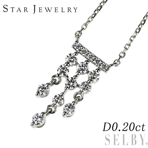 スタージュエリー Pt950 ダイヤモンド ペンダントネックレス 0.20ct