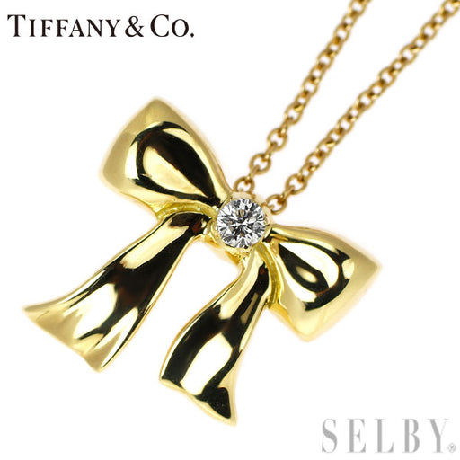 Tiffany k18ネックレス ダイヤモンド ティファニー K18YG ダイヤモンド ペンダントネックレス ブルー