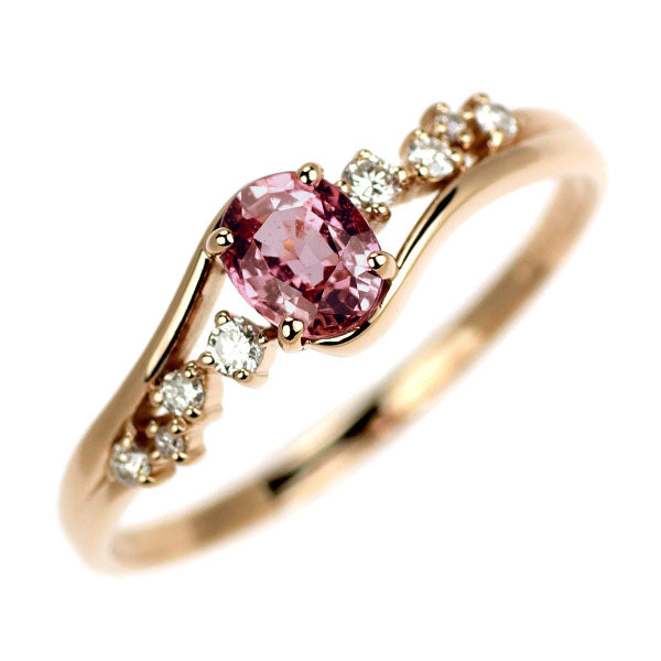 K18PG パパラチアサファイア ダイヤモンド リング 0.422ct D0.07ct