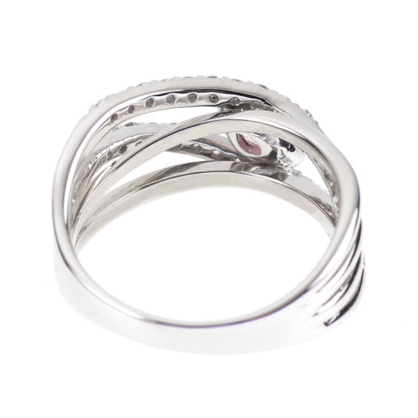 Pt900 パパラチア サファイア ダイヤモンド リング 0.357ct D0.36ct 希少