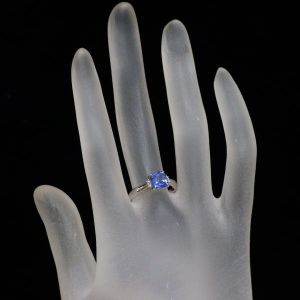 Pt900 サファイア ダイヤモンド リング 1.54ct D0.04ct