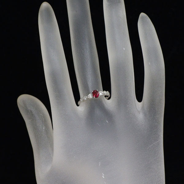 Pt900 ルビー ダイヤモンド リング 0.33ct D0.14ct