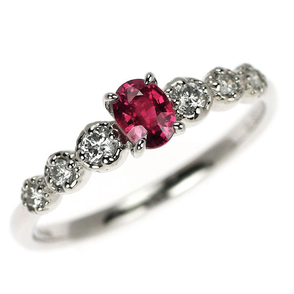 Pt900 ルビー ダイヤモンド リング 0.33ct D0.14ct