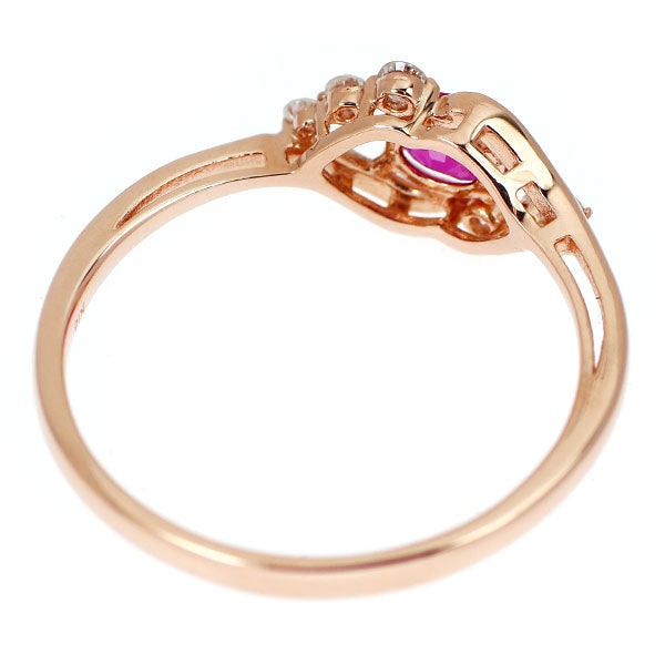 K18PG ルビー ダイヤモンド リング 0.28ct D0.09ct