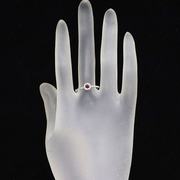 Pt900 ルビー ダイヤモンド リング 0.20ct D0.15ct