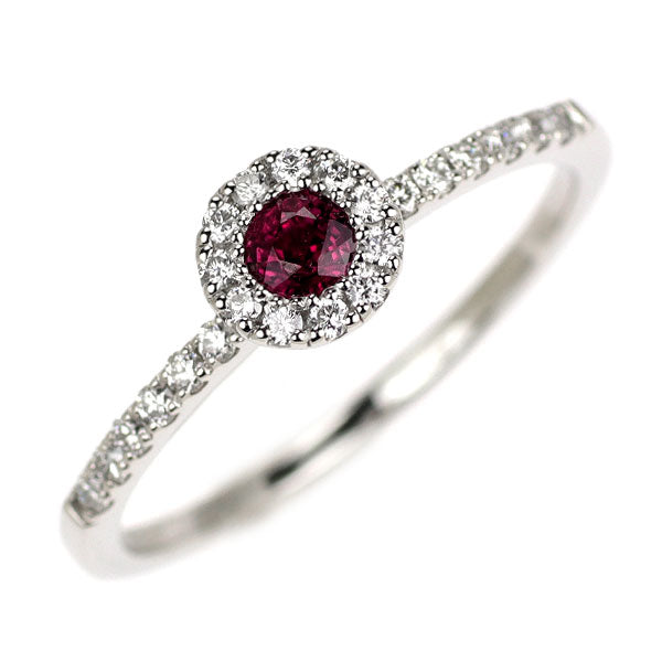 Pt900 ルビー ダイヤモンド リング 0.20ct D0.15ct