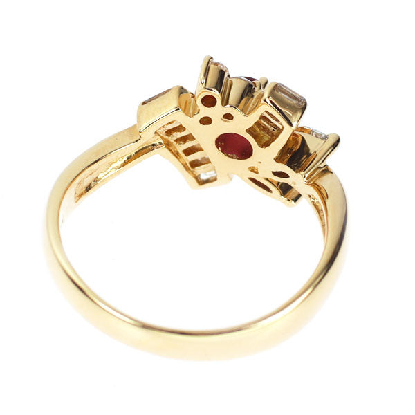 K18YG ルビー ダイヤモンド リング 0.38ct D0.52ct
