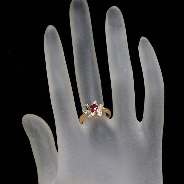 K18YG ルビー ダイヤモンド リング 0.38ct D0.52ct