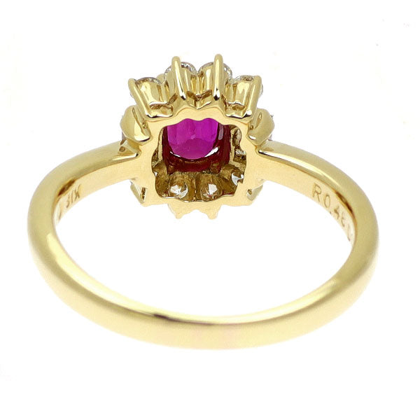 K18YG ルビー ダイヤモンド リング 0.48ct D0.39ct