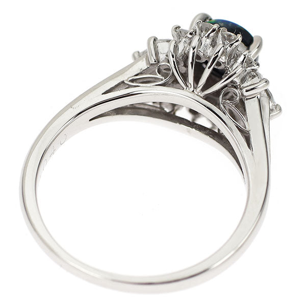 Pt900 ブラックオパール ダイヤモンド リング 0.46ct D0.40ct