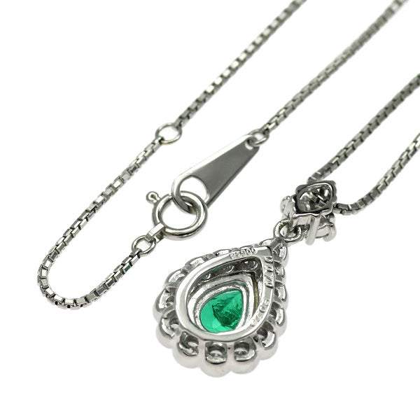 Pt900/ Pt850 エメラルド ダイヤモンド ペンダントネックレス 0.76ct D0.70ct