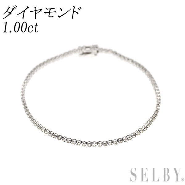 K18WG ダイヤモンド テニス ブレスレット 1.00ct