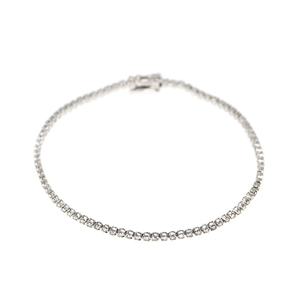 K18WG ダイヤモンド テニス ブレスレット 1.00ct