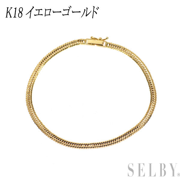 K18YG ブレスレット 喜平トリプル 18cm