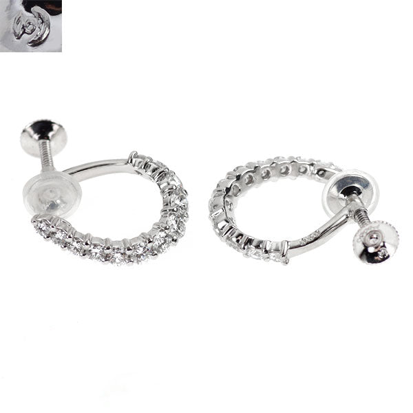 田崎真珠 Pt900 ダイヤモンド フープ イヤリング 1.00ct